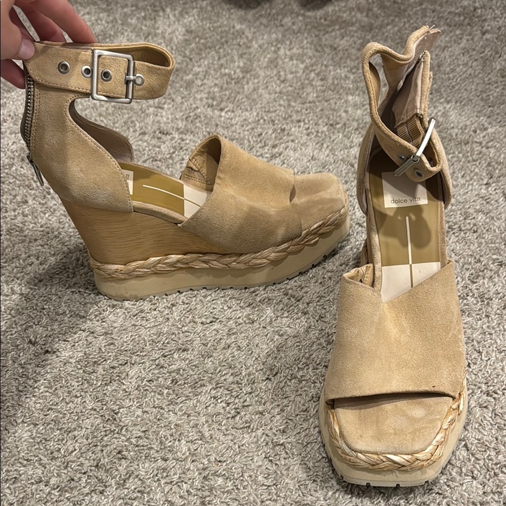 Dolce Vita Beige Wedge Sandals